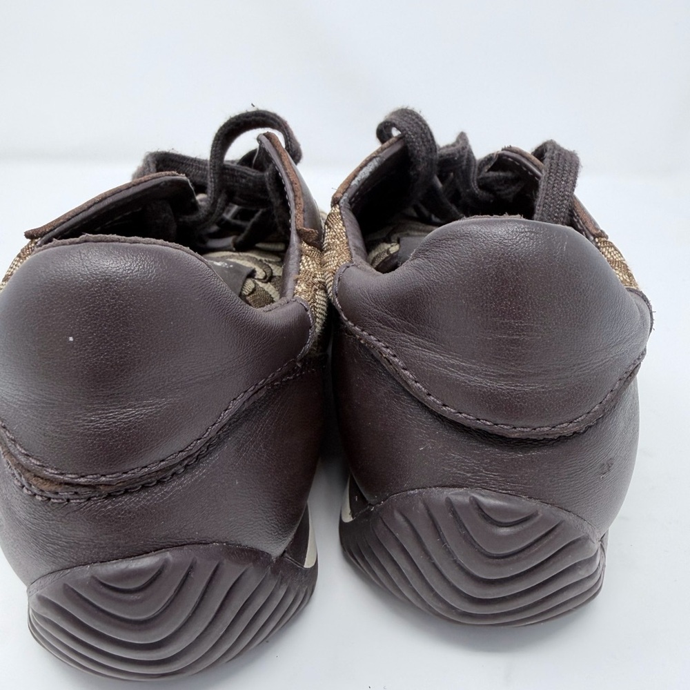 Coach Farrah Signature Jacquard Brown and Tan Lace-Up Sneakers size 8,5 - Picture 9 of 9